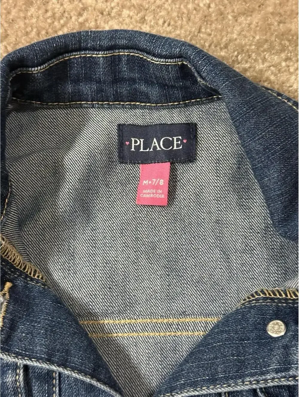 Children’s Place Girls Denim Jacket Size LG 7/8